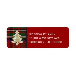 Festive Royal Stewart Play-juletiketter Returadress Etikett
