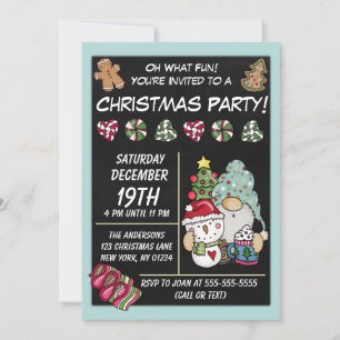 Festive Rustic Gnome Cookies Candy Party Inbjudningar