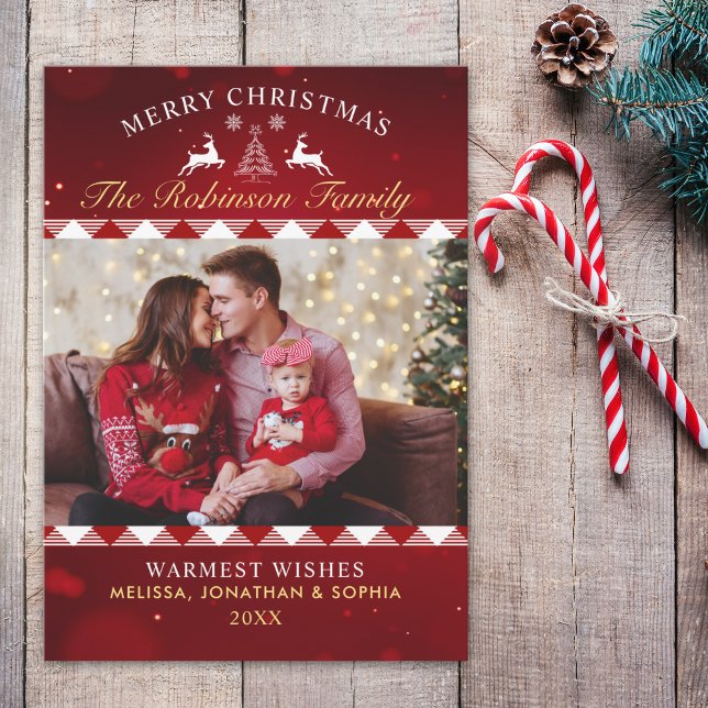 Festive Rustic Tartan Christmas Photo Inbjudningar (Skapare uppladdad)