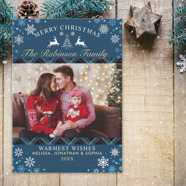 Festive Rustic Tartan Christmas Photo Inbjudningar (Skapare uppladdad)