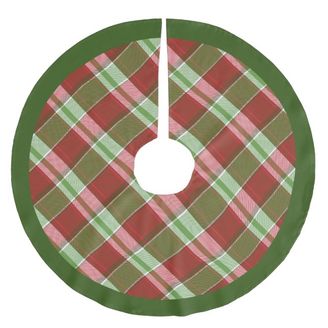 Festive Rutmönstrad Jul Julgransmatta Borstad Polyester (Framsidan)