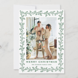Festive Sage Green Christmas Bow Ribbon 2 Photo Ho Julkort