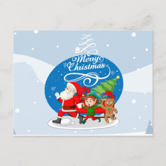 Festive Santa and Friends jul Card Helg Vykort
