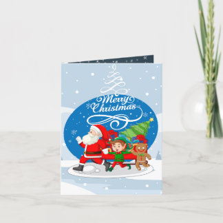 Festive Santa and Friends jul Card Helgkort