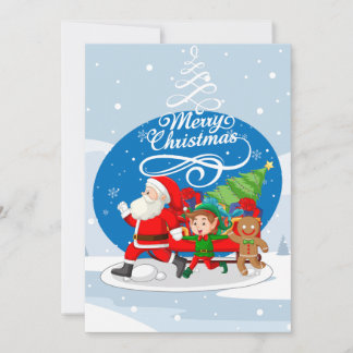Festive Santa and Friends jul Card Julkort