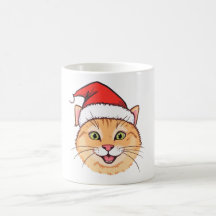 Festive Santa Cat Mugg - Perfektens julgåva