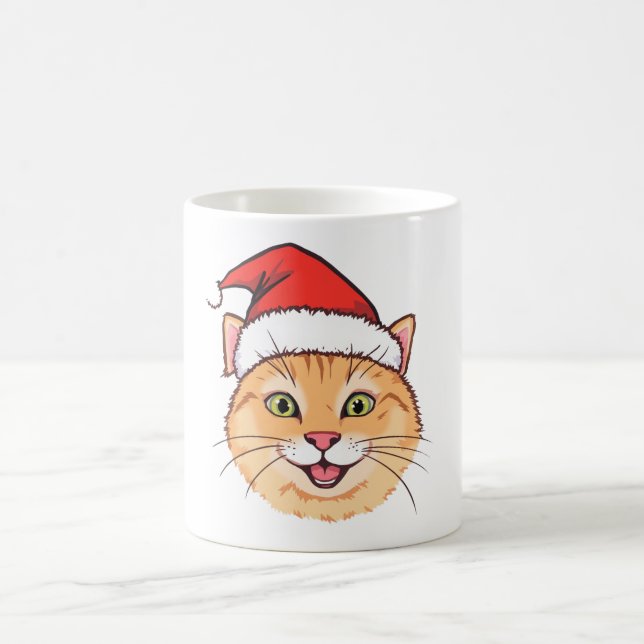 Festive Santa Cat Mugg - Perfektens julgåva (Center)