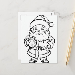 Festive Santa Children-färgning Vykort