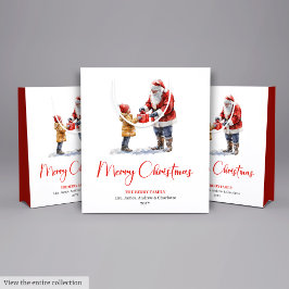 Festive Santa Claus Classic Red Green Gift Bag