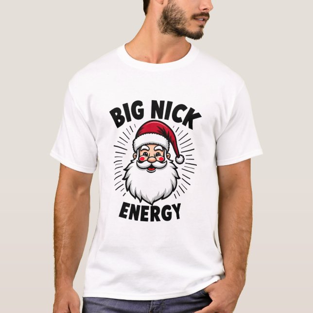 Festive Santa Energy Design T Shirt (Framsida)