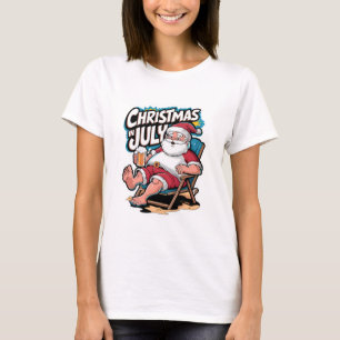 Festive Santa Enjoying Beer Break T Shirt