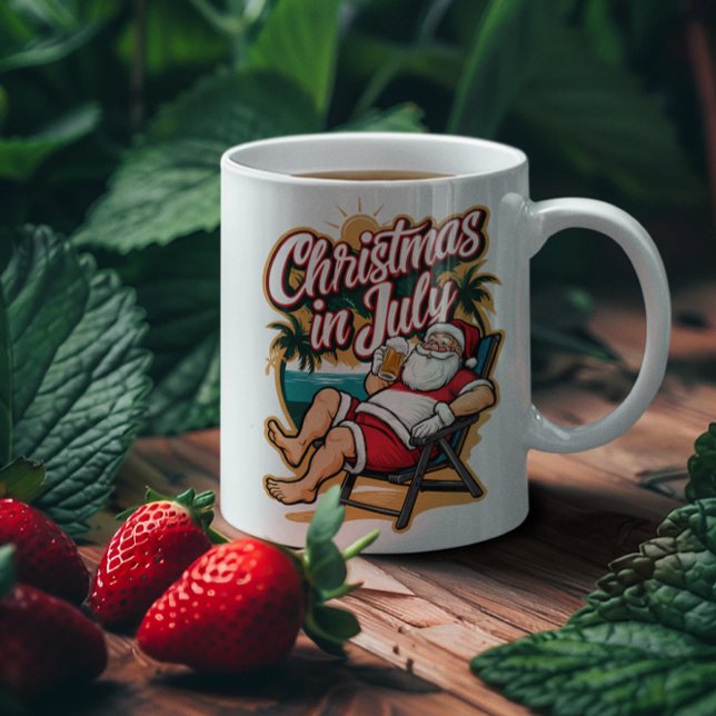 Festive Santa Enjoying Beer i juli Kaffemugg (Skapare uppladdad)