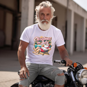 Festive Santa Enjoying Beer i juli T Shirt