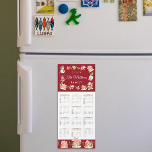 Festive Santa Gingertea House 2024 Magnetic Card