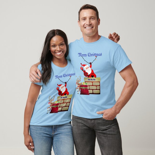 Festive Santa God jul T Shirt (Unisex)