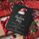 Festive Santa Hat Black jul Party Inbjudningar<br><div class="desc">Festive Vat Santa Hat,  julfestinbjudan.</div>