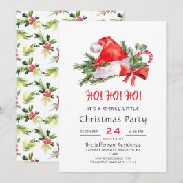 Festive Santa Hat God jul Little Party Inbjudningar