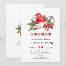 Festive Santa Hat God jul Little Party Inbjudningar