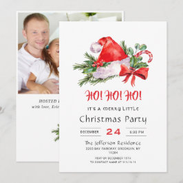 Festive Santa Hat God jul Little Party Inv Inbjudningar