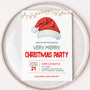 Festive Santa Hat jul Party Inbjudningar