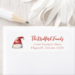 Festive Santa Hat Return-adressetikett Returadress Etikett