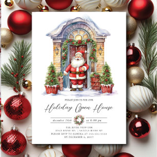 Festive Santa Helgdag Open House Inbjudningar