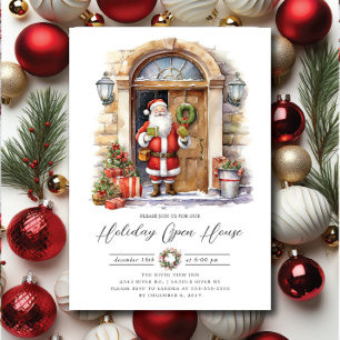 Festive Santa Helgdag Open House Inbjudningar