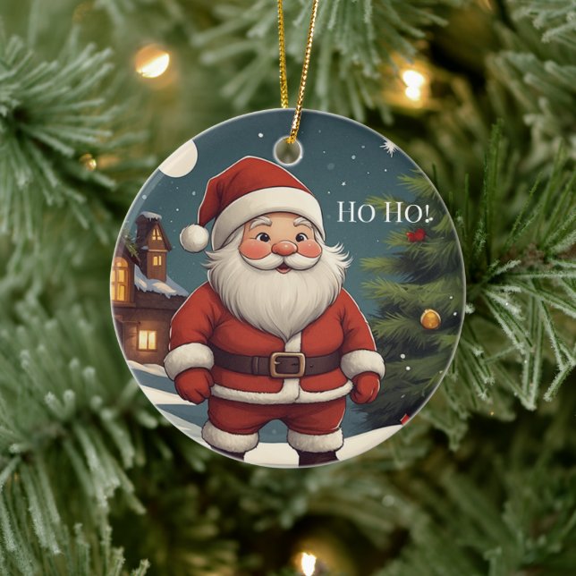 Festive Santa Ho Ho Merry Christmas Ornament (Träd)