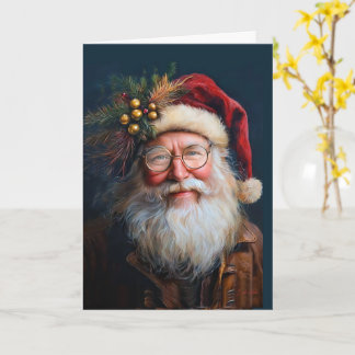 Festive Santa in Fullt Glory Kort