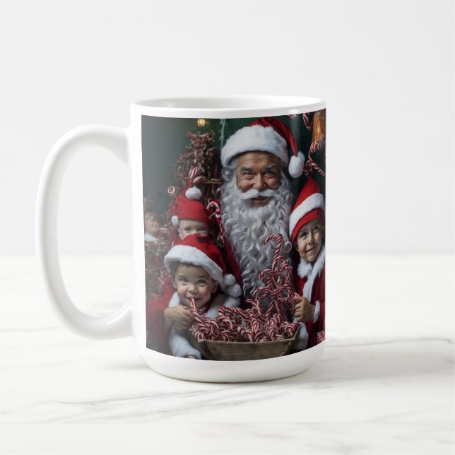 Festive Santa & Kids jul Kaffemugg (Vänster)