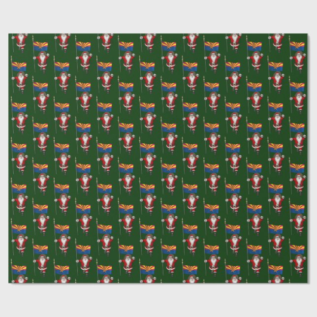 Festive Santa med Arizonas tecken Presentpapper (Platt)