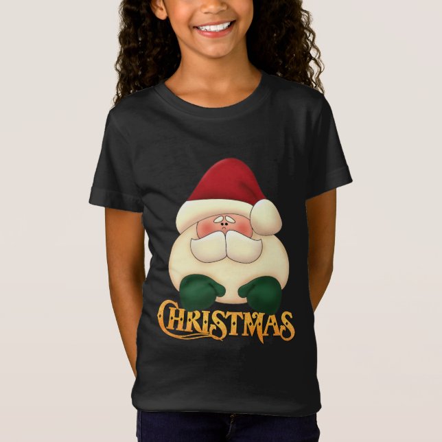 Festive Santa med jultomten Ord Art T Shirt (Framsida)