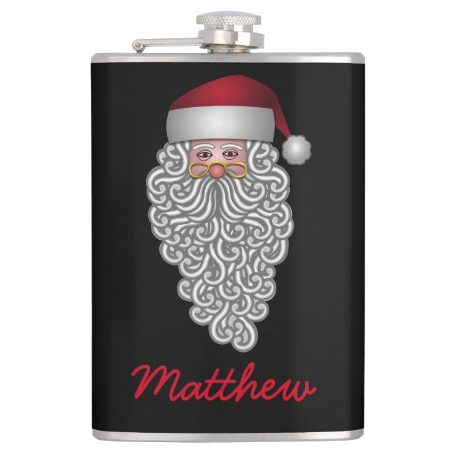 Festive Santa med Personligen Curly Beard Fickplunta (Framsidan)