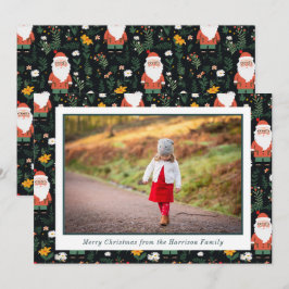 Festive Santa Mönster julfoto Julkort