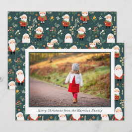 Festive Santa Mönster julfoto Julkort