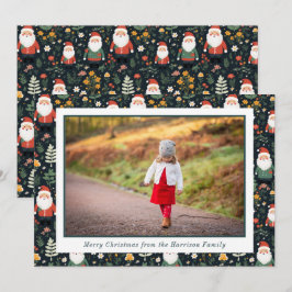 Festive Santa Mönster julfoto Julkort