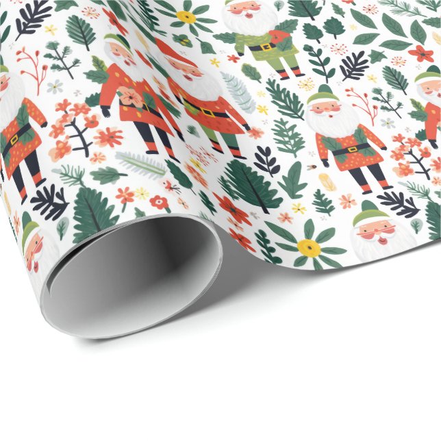 Festive Santa Mönster Presentpapper (Rullad Hörn)