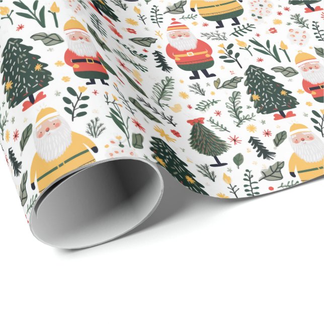 Festive Santa Mönster Presentpapper (Rullad Hörn)