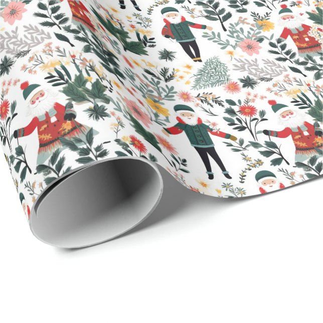 Festive Santa Mönster Presentpapper (Rullad Hörn)