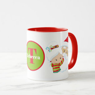 Festive Santa och Claus add namn Mugg