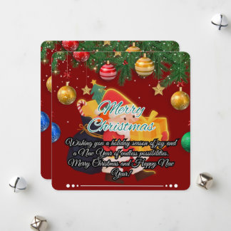 Festive Santa & Ornaments jul Julkort