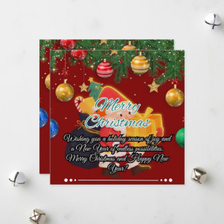 Festive Santa & Ornaments jul Julkort