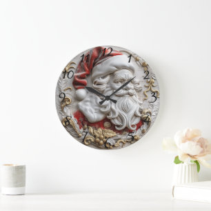 Festive Santa ornamet fångar helgdag glädje Stor Klocka