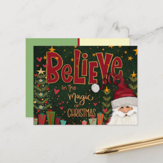 Festive Santa Presents Believe Inspirivity  Vykort