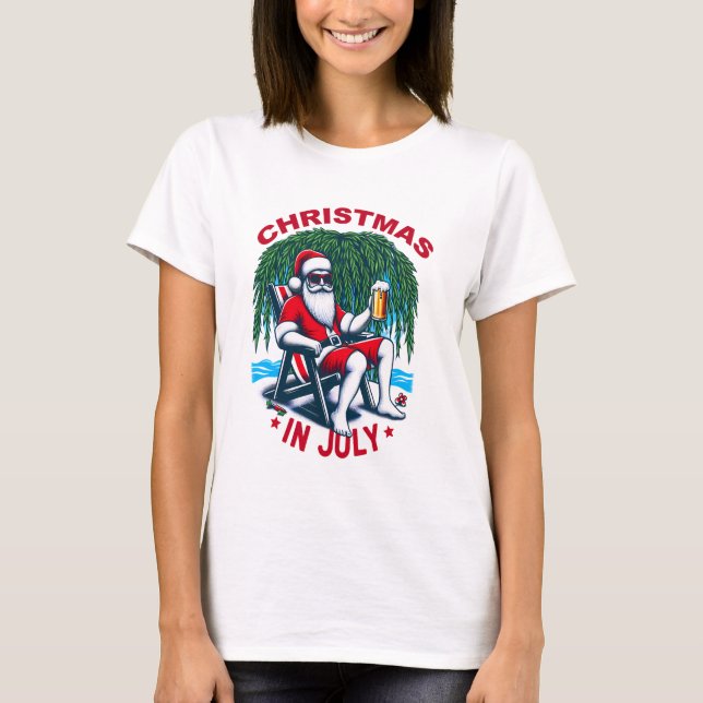 Festive Santa Relaxing with a Kall Brew T Shirt (Framsida)