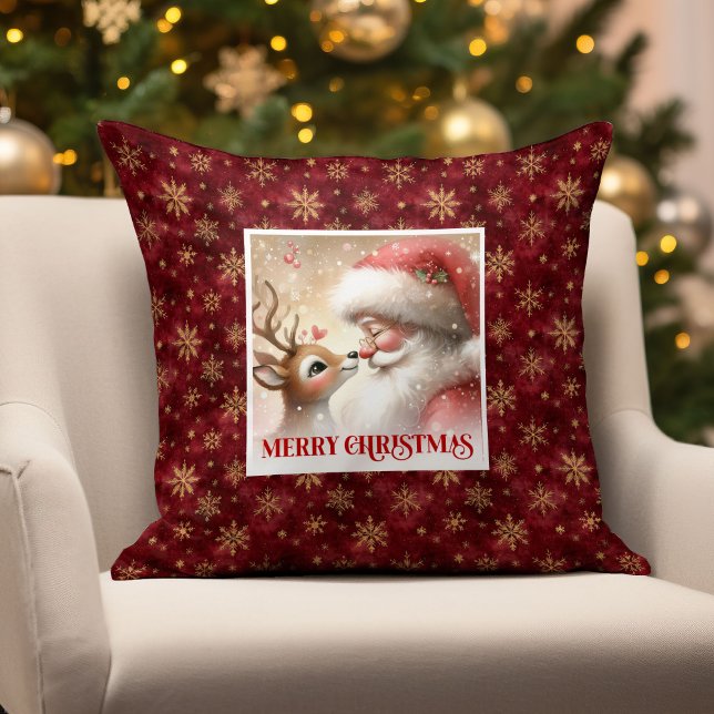 Festive Santa Rudolph Holiday Pillow Xmas Decor Kudde (Festive Santa Rudolph Holiday Pillow for Xmas Decor
)