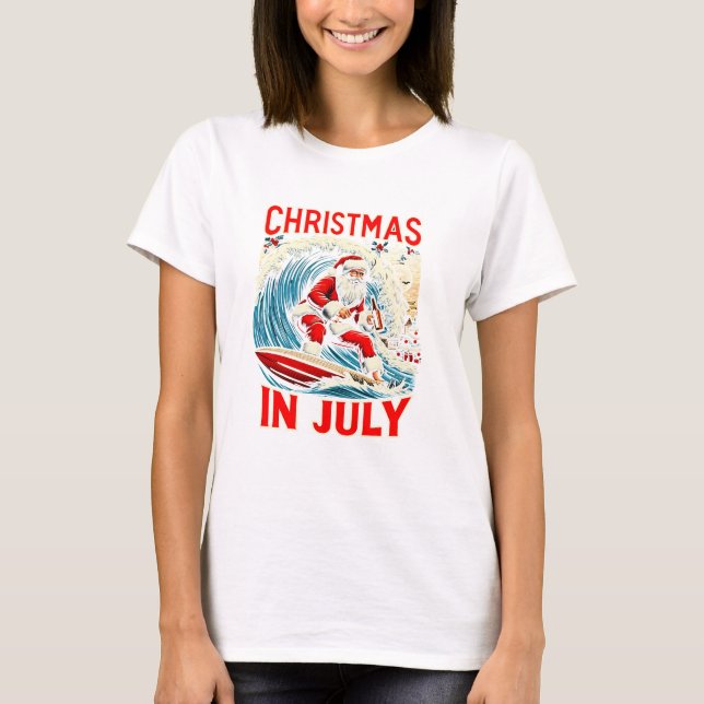 Festive Santa Shirt: White Delight T Shirt (Framsida)