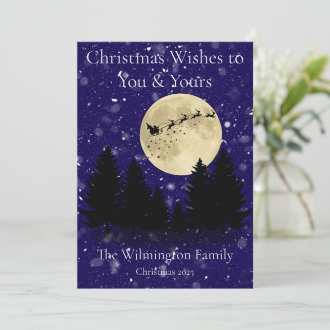 Festive Santa Sighting-familjen - julklapp Kort (Stående Fram)