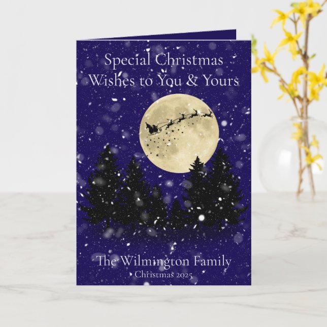 Festive Santa Sighting Family Julafton Kort (Gul blomma)