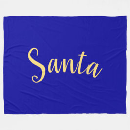 Festive "Santa"-skript, djupa Royalet Blue Backgro Fleecefilt